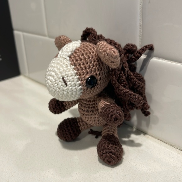 Handcrafted Small Horse Crochet Amigurumi Toy Figure Farm Decor - Picture 3 of 11